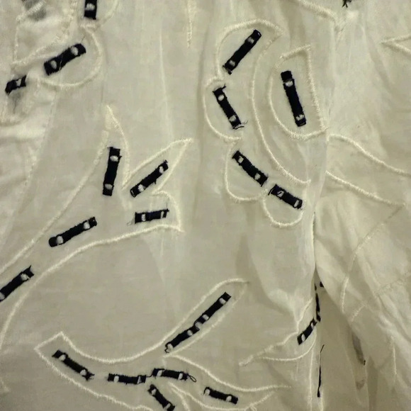 Amit Aggarwal Anthropologie Ramona Embroidered White Babydoll Top SIZE XSMALL - Picture 6 of 13